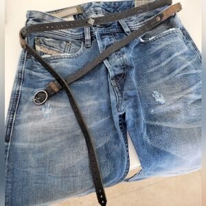 DIESEL DOUBLE WRAP AROUND MENS LEATHER BELT .EU 85 US 30-32  NWOT